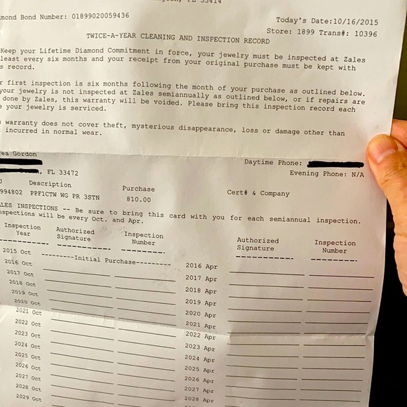 Zales 1 cute 10KWG Princess Cut 3 Stone Ring - Picture 6 of 6